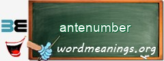 WordMeaning blackboard for antenumber